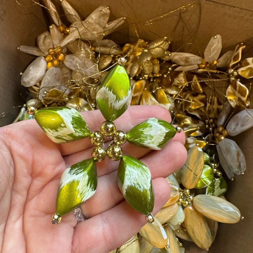 Bulk of handmade beaded flower stems for decor, crafts, projects - Picture 7 of 8